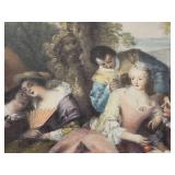 Pair of Rococo French Prints in Extravagant Gilt Frames