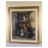Vintage Pencil Signed Print from Frentz Charlet  Mother & Child