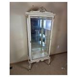 Elegant French Provincial Glass Pane Curio Cabinet
