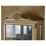 Elegant French Provincial Glass Pane Curio Cabinet
