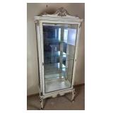 Elegant French Provincial Glass Pane Curio Cabinet