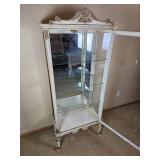 Elegant French Provincial Glass Pane Curio Cabinet