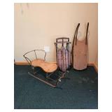 Antique Childrens Steel Runner Sleds