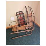 Antique Childrens Steel Runner Sleds