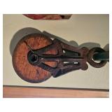 Group of Three Antique Wooden Pullies
