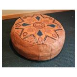 Vintage Moroccan Leather Foot Puff