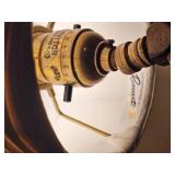 Spelter Art Décor Floor Lamp with Fringed Parlor Shade