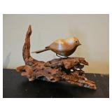 MCM Minimalist Bird & Driftwood Sculpture