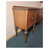 Stunning Jacobean Burl Wood Veneer Dining Credenza