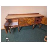 Stunning Jacobean Burl Wood Veneer Dining Credenza