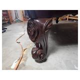 Brunswick Orleans 9-Foot Pool Table: Dark Oak Finish, Rams Head Legs, Gold Fringe Pockets