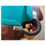 Brunswick Orleans 9-Foot Pool Table: Dark Oak Finish, Rams Head Legs, Gold Fringe Pockets