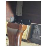 Brunswick Orleans 9-Foot Pool Table: Dark Oak Finish, Rams Head Legs, Gold Fringe Pockets