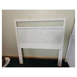 White Wicker Bed Set From Henry Link (Twin Headboard, Bedroom Desk, & Nightstand) 