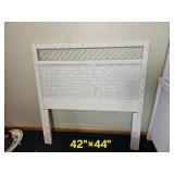 White Wicker Bed Set From Henry Link (Twin Headboard, Bedroom Desk, & Nightstand) 