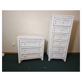 White Wicker Dresser Set from Henry Link