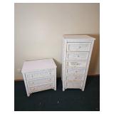 White Wicker Dresser Set from Henry Link