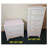 White Wicker Dresser Set from Henry Link