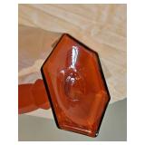Vintage 1920s Orange Glass Candlesticks