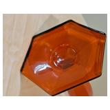 Vintage 1920s Orange Glass Candlesticks