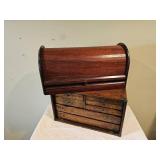 Primitive Jewelry Chest & Roll Top Box