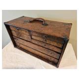 Primitive Jewelry Chest & Roll Top Box