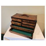 Primitive Jewelry Chest & Roll Top Box