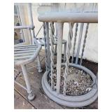 Wisted Cast Aluminum Patio Table Set with Scalloped Edge Glass Top