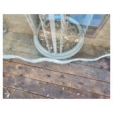 Wisted Cast Aluminum Patio Table Set with Scalloped Edge Glass Top