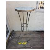Stone Mosaic Top Iron Pedestal Table