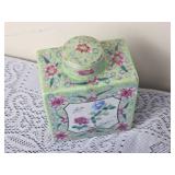 Antique Oriental Famille Verte Tea Caddy
