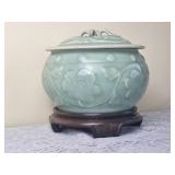 Chinese Longquan Celadon Covered Bowl
