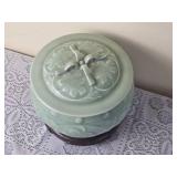 Chinese Longquan Celadon Covered Bowl