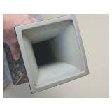 Large Chinese Famille Verte Porcelain Square Vase Vintage 20th Century