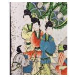 Large Chinese Famille Verte Porcelain Square Vase Vintage 20th Century