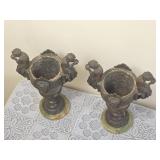19th Century French Bronze Cherub Urns