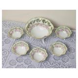 Antique Prussian Porcelain Nut Bowl Service