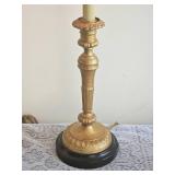 Raymond Waites Guilt Leaf Candlestick Lamps