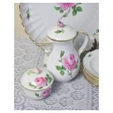 Meissen Porcelain Pink Rose Pattern China Service