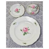 Meissen Porcelain Pink Rose Pattern China Service