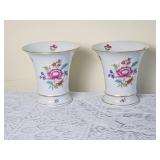 Vintage Herend Porcelain Bouquet Vase Pair