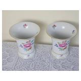 Vintage Herend Porcelain Bouquet Vase Pair