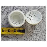 Pair of Vintage Herend Porcelain Reticulated Potpourri Boxes