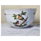 Vintage Herend Porcelain Rothschilds Bird Serving Bowl