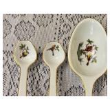 Herend Porcelain Rothschild Bird Serving Spoons