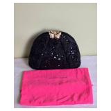Judith Leiber Crystal Butterfly Black Sequined Handbag Purse