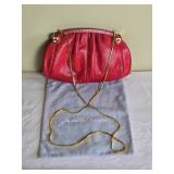 Judith Leiber Red Lizard Handbag Purse