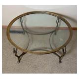 Goose Neck Brass Round Cocktail Table