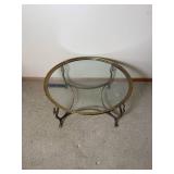 Goose Neck Brass Round Cocktail Table
