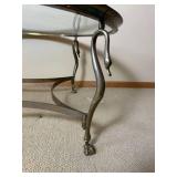 Goose Neck Brass Round Cocktail Table